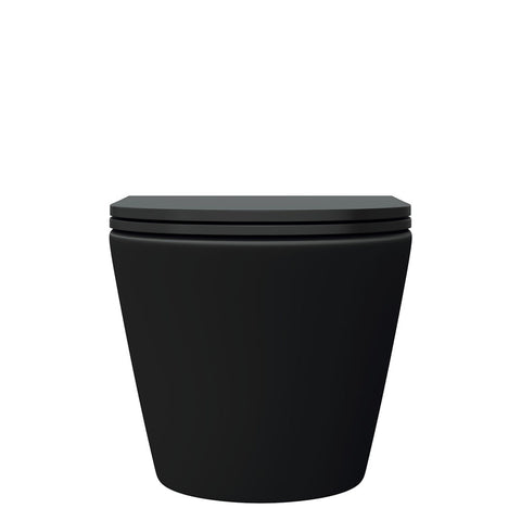 Fienza Koko Wall Hung Toilet Suite w/ R&T Cistern (No Button) Matte Black K2376MB-R&T