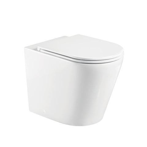 Fienza Aluca Tornado Wall Faced Toilet Suite (S Trap) Viega V-03 Under Counter Cistern Slim Seat (No Button) Gloss White K315A-V3-2