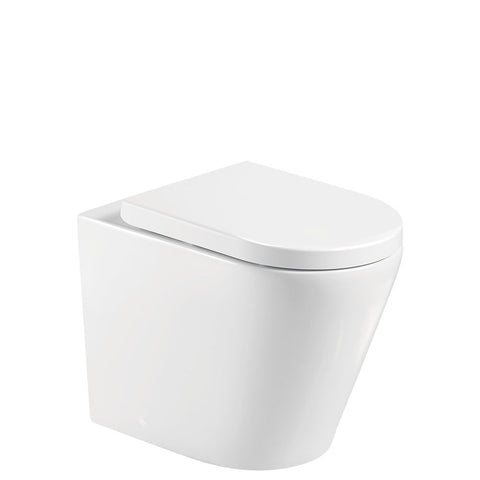 Fienza Aluca Tornado Wall Faced Toilet Suite (S Trap) w/ R&T In Wall Cistern (No Button) Gloss White K315A-R&T