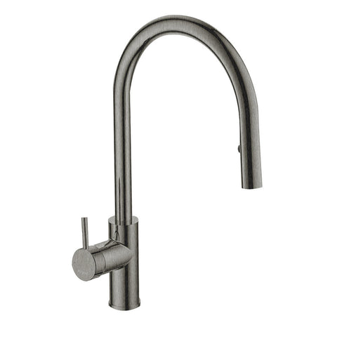 Argent Grace Gooseneck Kitchen Mixer Pull Out Spray Brushed Nickel KM422889BN