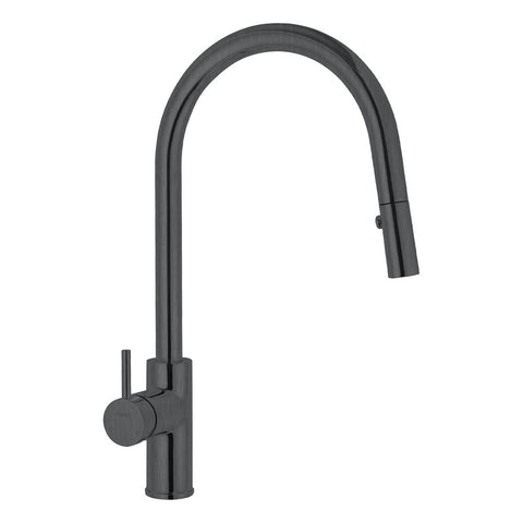Argent Grace Gooseneck Kitchen Mixer Pull Out Spray Gunmetal KM422889GM