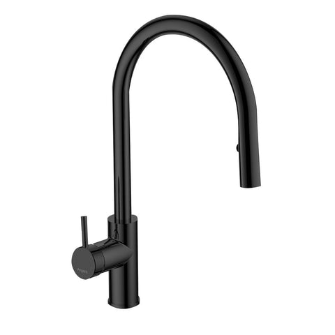 Argent Grace Gooseneck Kitchen Mixer Pull Out Aerator Matte Black KM42288995