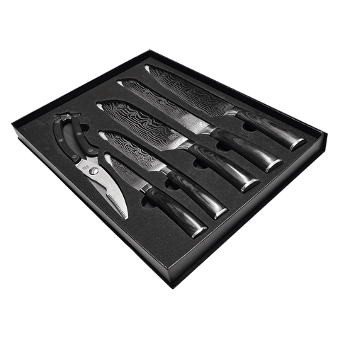 Abey Kitchen Knife Set Black KNF04A