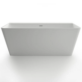 Kaskade Pure Rectangular Freestanding Stone Bath 1600mm Matte White KR01-1600
