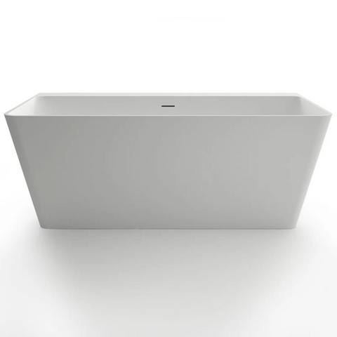 Kaskade Pure Rectangular Freestanding Stone Bath 1600mm Matte White KR01-1600