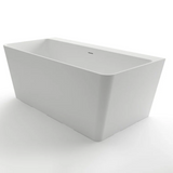 Kaskade Pure Rectangular Freestanding Stone Bath 1600mm Matte White KR01-1600