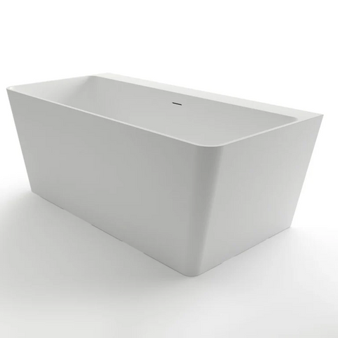 Kaskade Pure Rectangular Freestanding Stone Bath 1600mm Matte White KR01-1600