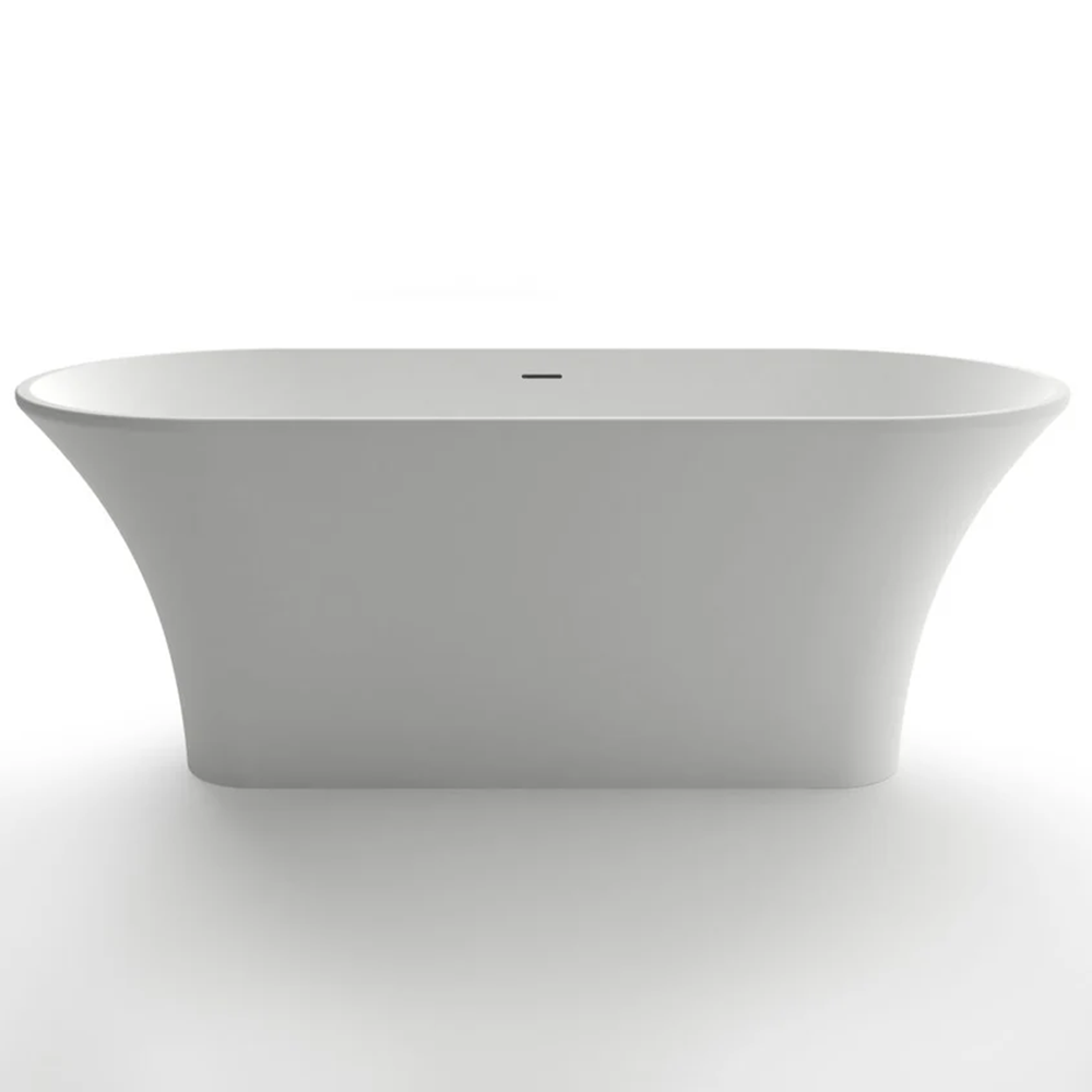 Kaskade Pure Freestanding Oval Stone Bath 1821mm Matte White KR02-1821