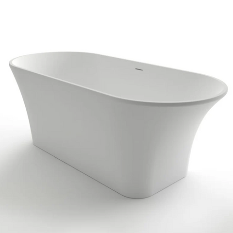 Kaskade Pure Freestanding Oval Stone Bath 1821mm Matte White KR02-1821