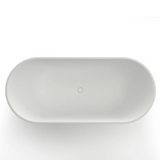 Kaskade Pure Freestanding Oval Stone Bath 1821mm Matte White KR02-1821