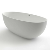 Kaskade Pure Freestanding Oval Stone Bath 1800mm Matte White KR03-1800