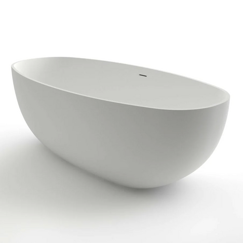 Kaskade Pure Freestanding Oval Stone Bath 1800mm Matte White KR03-1800