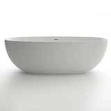 Kaskade Pure Freestanding Oval Stone Bath 1800mm Matte White KR03-1800