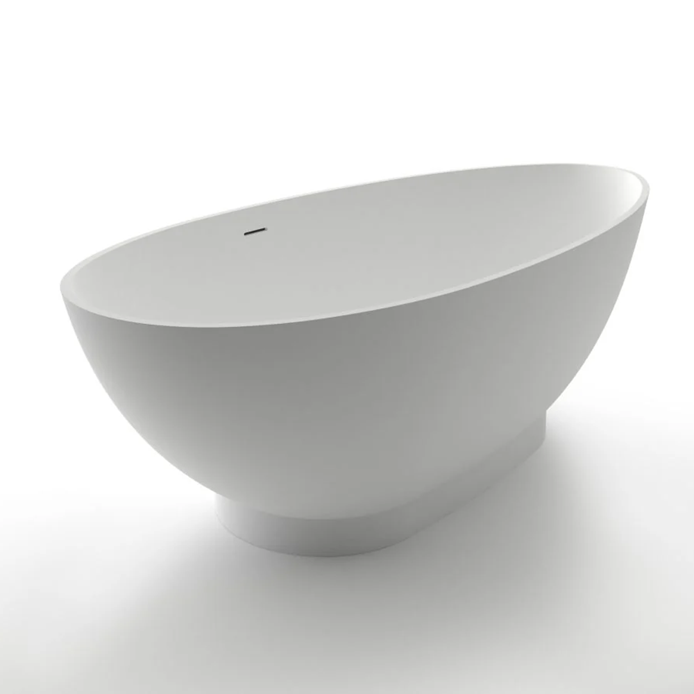 Kaskade Pure Freestanding Egg Stone Bath 1800mm Matte White KR04-1800