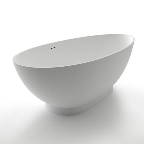 Kaskade Pure Freestanding Egg Stone Bath 1800mm Matte White KR04-1800