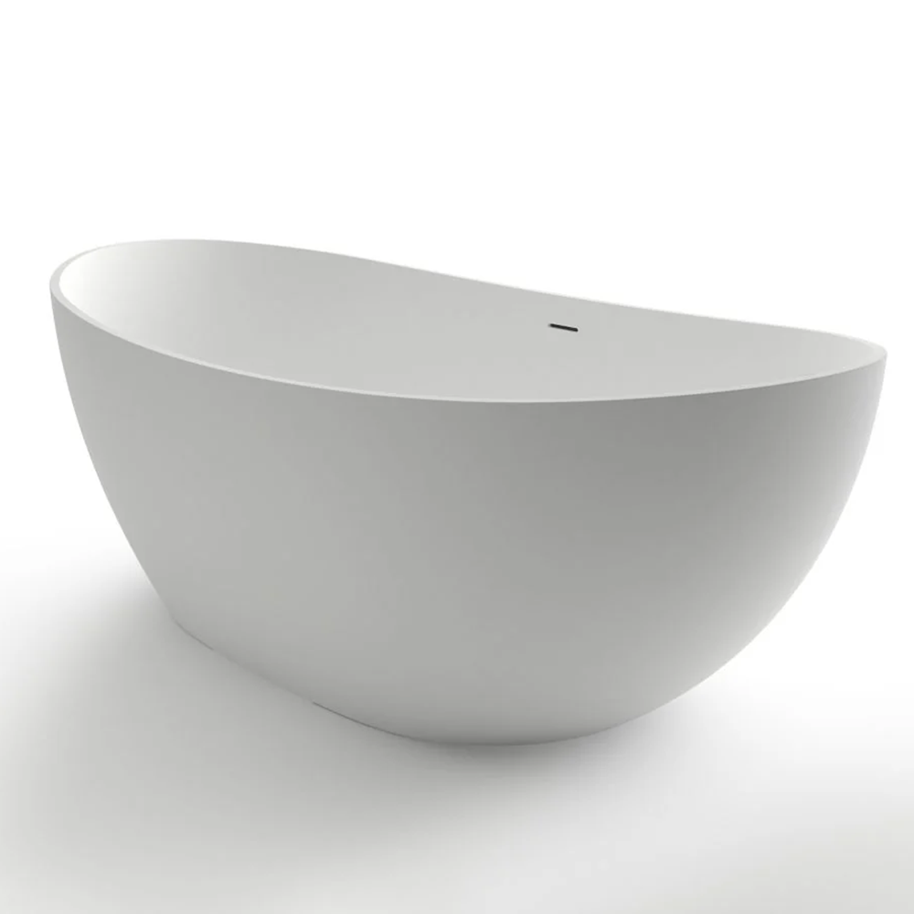 Kaskade Pure Freestanding Oval Stone Bath 1800mm Matte White KR05-1800
