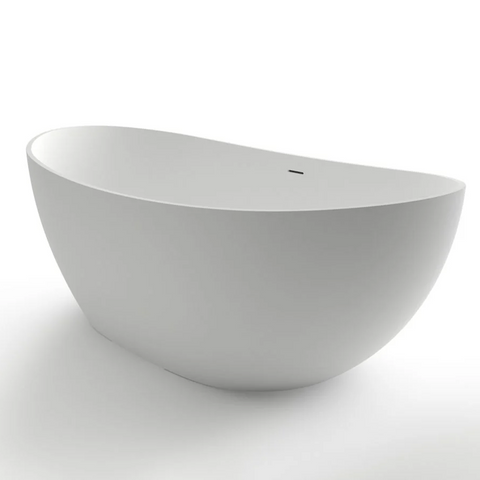 Kaskade Pure Freestanding Oval Stone Bath 1800mm Matte White KR05-1800