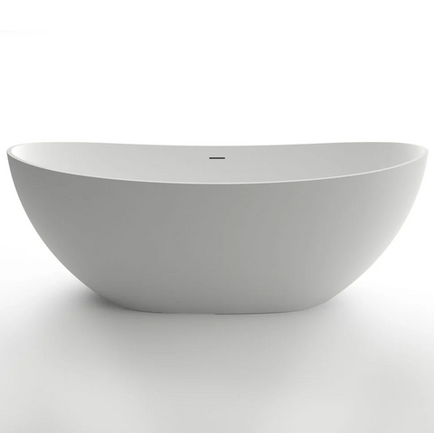 Kaskade Pure Freestanding Oval Stone Bath 1800mm Matte White KR05-1800