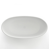 Kaskade Pure Freestanding Oval Stone Bath 1800mm Matte White KR05-1800