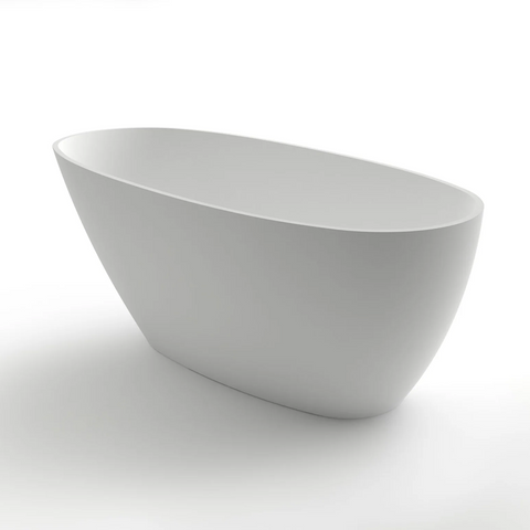 Kaskade Pure Freestanding Oval Stone Bath 1650mm Matte White KR06-1650