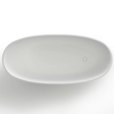 Kaskade Pure Freestanding Oval Stone Bath 1650mm Matte White KR06-1650