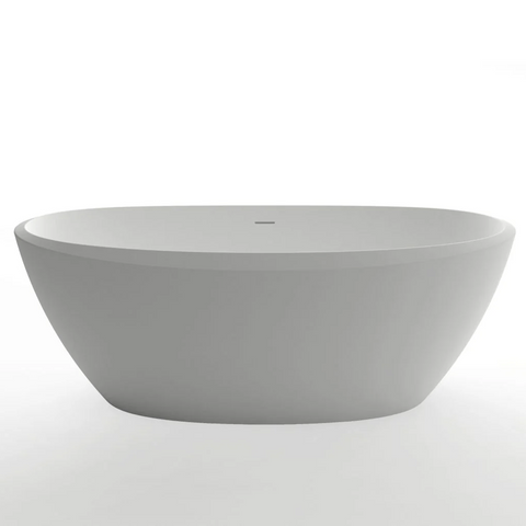 Kaskade Pure Freestanding Oval Stone Bath 1685mm Matte White KR07-1685