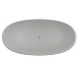 Kaskade Pure Freestanding Oval Stone Bath 1685mm Matte White KR07-1685