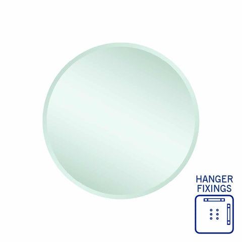 Thermogroup Kent 18mm Bevel Round Mirror - 600mm dia with Hangers KR6060HN