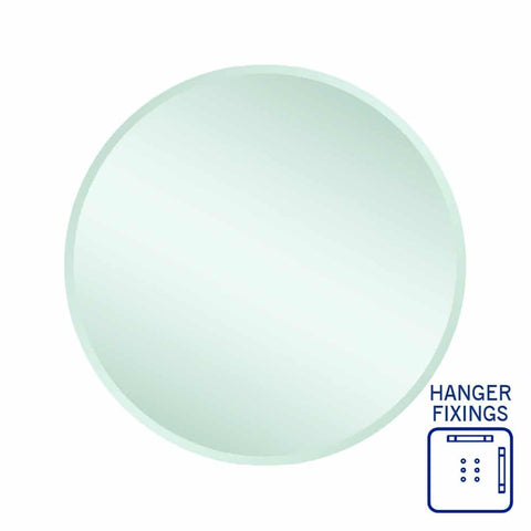 Thermogroup Kent 18mm Bevel Round Mirror - 700mm dia with Hangers KR7070HN