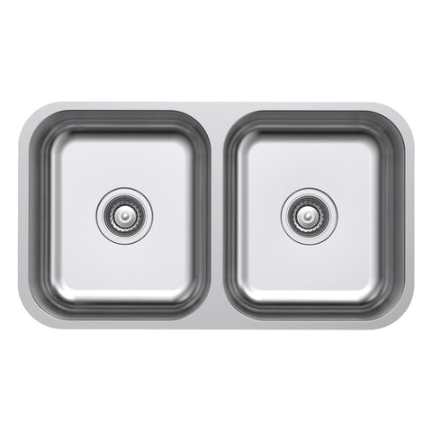 Argent Tempo Sink Double Bowl 785x450mm No Tap Hole Stainless Steel KS3078230