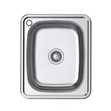 Argent Format Laundry Sink 390mm (Left Hand Sidewall Bypass & 1 Taphole) Stainless Steel KS4035106LB
