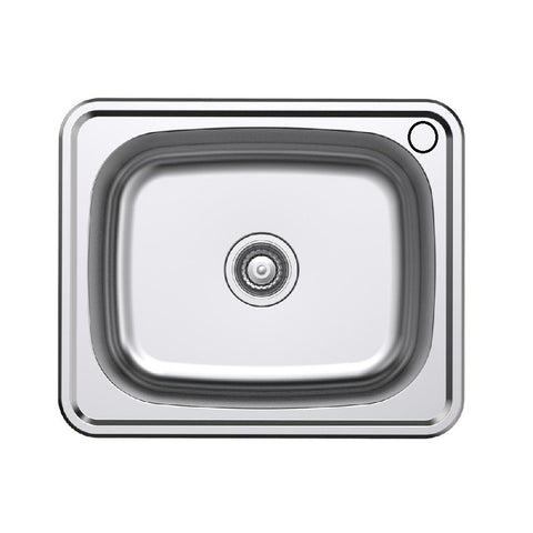 Argent Format Laundry Sink 610mm (Sidewall Bypass Right Hand - 1 Taphole) Stainless Steel KS406112RB