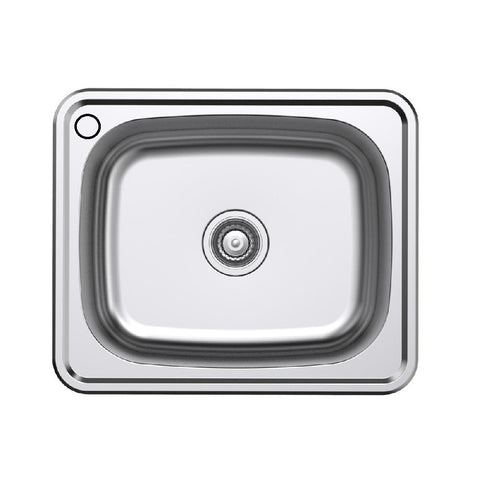 Argent Format Laundry Sink 610mm (Sidewall Bypass Left Hand - 1 Taphole) Stainless Steel KS406114LB