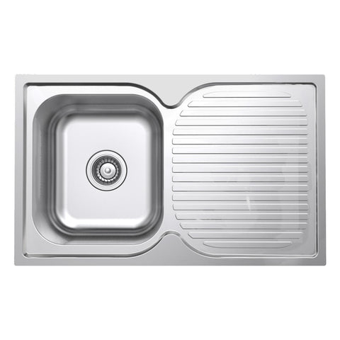 Argent Format Sink w/ Left Drainer 780mm (1 Taphole) Stainless Steel KS407814L