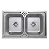 Argent Format Double Bowl Sink 780mm (1 Taphole) Stainless Steel KS4082232