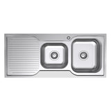 Argent Format Sink 1080mm 1 & 3/4 Bowl (Inc. Left Hand Drainer) 1 Taphole Stainless Steel KS410824L