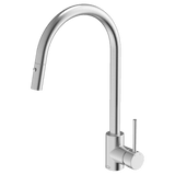 Abey Gooseneck Kitchen Mixer Dual Function Brushed Stainless Steel KTA037-BR