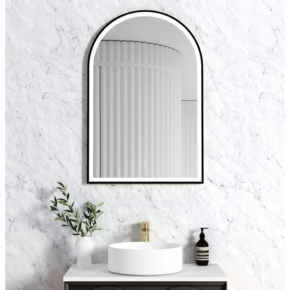 Otti Archie Led Mirror 900x600mm Black Metal Frame LED-AR9060B_O