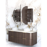 Otti Led Bondi Shaving Cabinet 1500x900mm Premium Edition Sable Walnut LED-BOSV1590SW-VP
