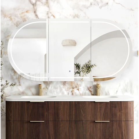 Otti Led Bondi Shaving Cabinet 1800x900mm Premium Edition Sable Walnut LED-BOSV1890SW-VP