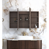 Otti Led Newport Shaving Cabinet 1200x750mm Premium Edition Sable Walnut LED-SSQ1275SW-VP