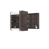 Otti Led Newport Shaving Cabinet 1500x750mm Premium Edition Sable Walnut LED-SSQ1575SW-VP