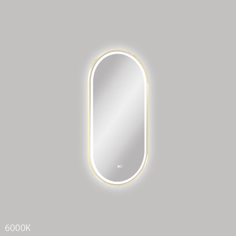 Fienza Empire LED Framed Mirror 450x900mm Urban Brass LED4590FPUB