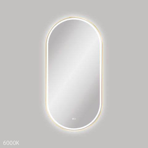 Fienza Empire LED Framed Mirror 600x1200mm Urban Brass LED60120FPUB