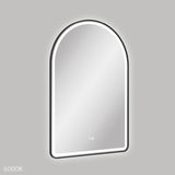 Fienza Valentina Led Arched Framed Mirror 600x900mm w/ Dimming & Demister Matte Black LED6090FAB