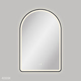 Fienza Valentina Led Arched Framed Mirror 600x900mm w/ Dimming & Demister Matte Black LED6090FAB
