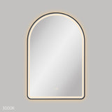 Fienza Valentina Led Arched Framed Mirror 600x900mm w/ Dimming & Demister Matte Black LED6090FAB