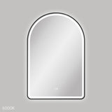 Fienza Valentina Led Arched Framed Mirror 600x900mm w/ Dimming & Demister Matte Black LED6090FAB