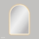 Fienza Valentina Led Arched Framed Mirror 600x900mm w/ Dimming & Demister Urban Brass LED6090FAUB