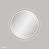 Fienza Reba Led Round Framed Mirror 700mm w/ Dimming Sensor & Demister Brushed Copper LED700FRCO